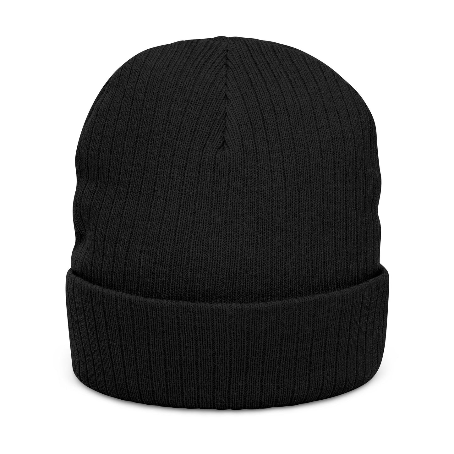AMP Embroidered Ribbed Knit Beanie
